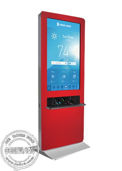 Floor standing Android OS wifi touch Kiosk Digital Signage LCD ad player / mobile phone charging station