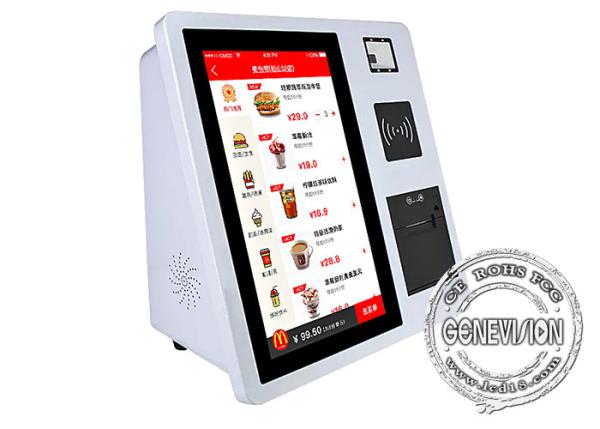 15.6 Inch Touch Screen Credit Card Payment Machine Self Service Table Standing