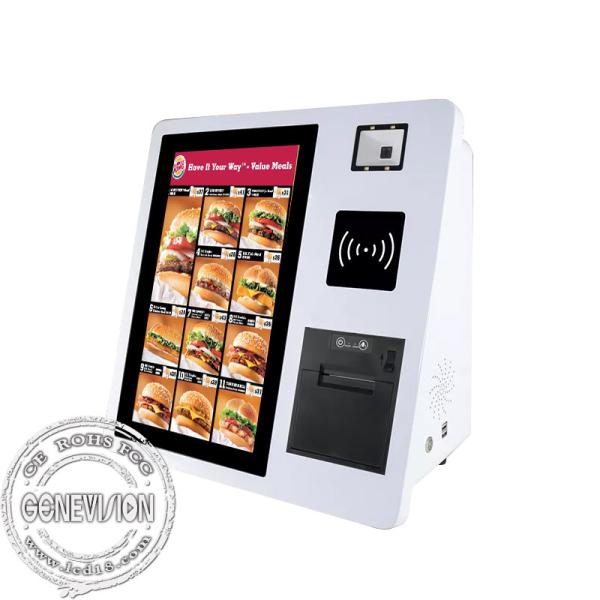 Food Ordering Ticket Printing Touch Screen Kiosk For Markets Restaurants Self Service