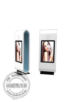 China Dual Screen Interactive Multi Touch Kiosk Digital Signage Ultra Thin White Frame for sale