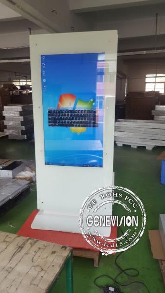 Lcd Touch Screen Kiosk Advertising Totem / Interactive Free Standing Digital Signage