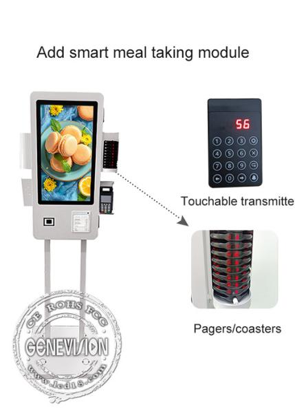 WiFi Dual Screen 24 Inch Self Service Payment Kiosk , Touch Screen Self Ordering Kiosk