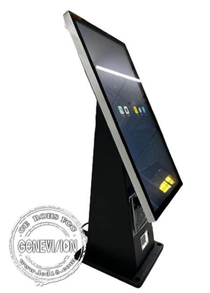 15.6 Inch 1080P 400nits Capacitive Touch Screen Self Service Payment Kiosk On Table Apple VAS