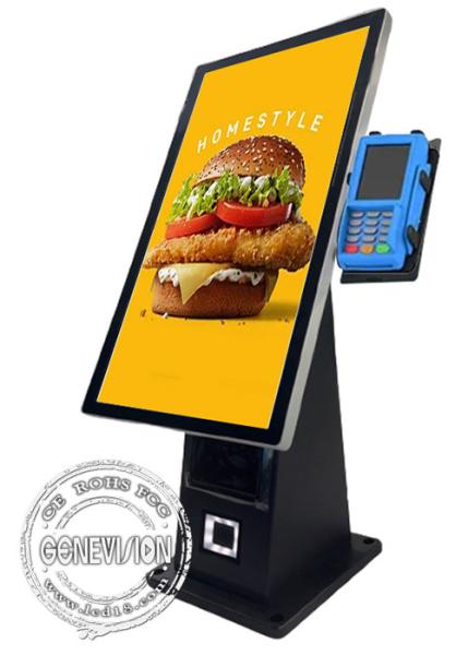 15.6 Inch 1080P 400nits Capacitive Touch Screen Self Service Payment Kiosk On Table Apple VAS