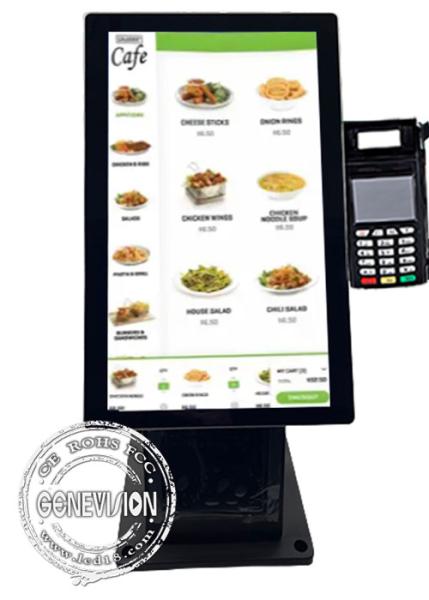 15.6 Inch 1080P 400nits Capacitive Touch Screen Self Service Payment Kiosk On Table Apple VAS