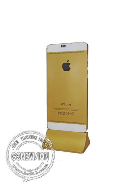 Golden 43 Inch Iphone Style Touch Screen Kiosk Totem Networkd Display Managing Software