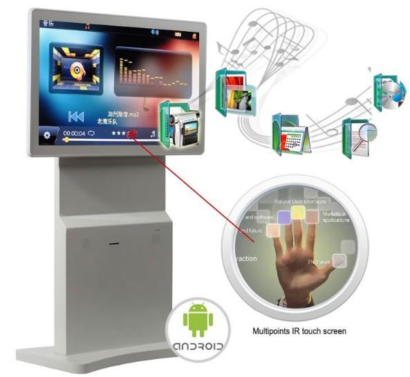 43inch Rotatable Kiosk Digital Signage, Android 7.1 Wifi Rotate Screen Lcd Advertising Stand, Multi-touch on option