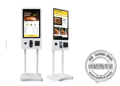 China Quiosque de pagamento sem dinheiro de 32 polegadas Quiosque de autoatendimento Automático máquina para bebida de comida rápida KFC MC restaurante de comida à venda