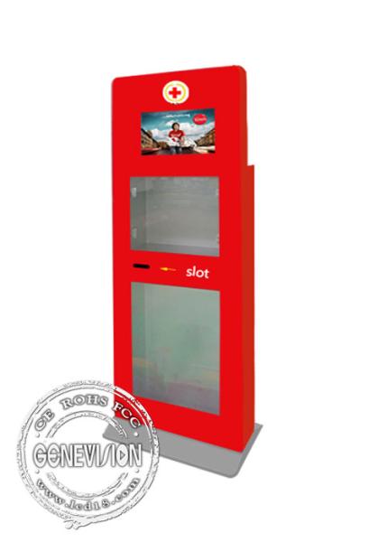 Advertising Standee Hd Touch Screen Kiosk Digital Signage Totem With Emergency Kit Box