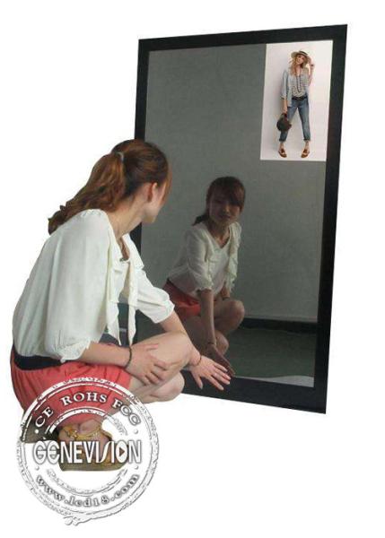 13.3 Inch Magic Mirror Advertising Player , Bathroom Body Motion Sensor Mirror Media Player Android