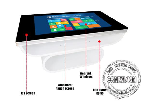 700Cd / M2 Windows 10 Wifi Digital Signage 43 Inch Waterproof PCAP Touch Table Wireless Charging