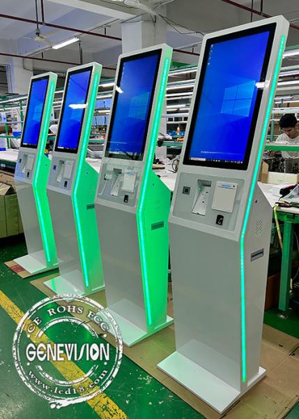 Palmprint Reader White Led Strip Fingerprint Self Service Kiosk Machine 27 Inch Windows Pc All In One