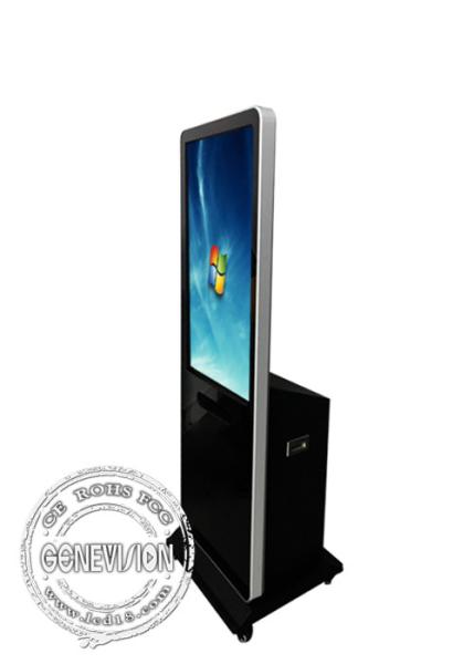 Wifi Network Touch Screen Kiosk with Printer, Indoor Floor Standing Lcd Advertising Standee Kiosk