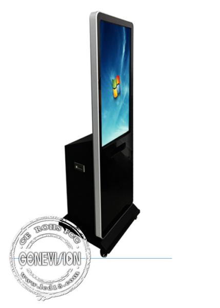 Wifi Network Touch Screen Kiosk with Printer, Indoor Floor Standing Lcd Advertising Standee Kiosk