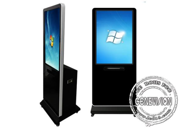 Wifi Network Touch Screen Kiosk with Printer, Indoor Floor Standing Lcd Advertising Standee Kiosk