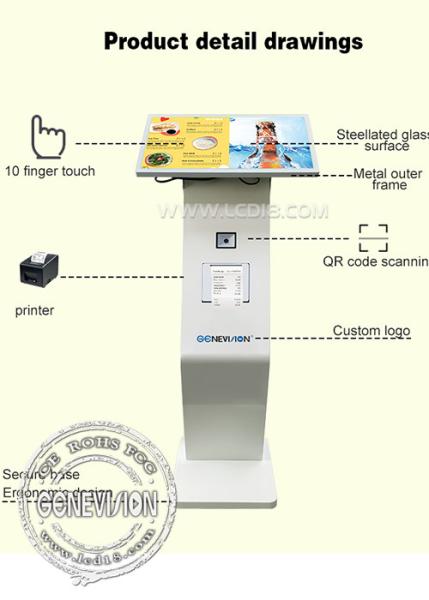 21.5inch K Design Standing Installation Self Service Kiosk With 1920*1080 Resolution