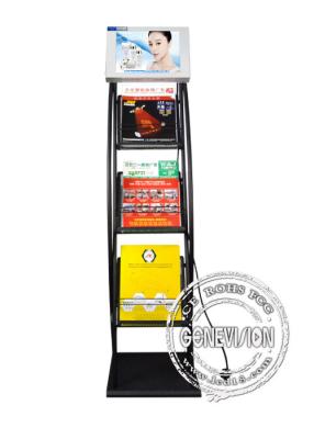 China 12.1inch Magazine Floorstanding Kiosk LCD Ad Player Metal Shelves for sale