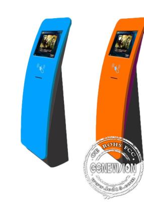 China Interactive touch screen kiosk floor stand with card reader for sale