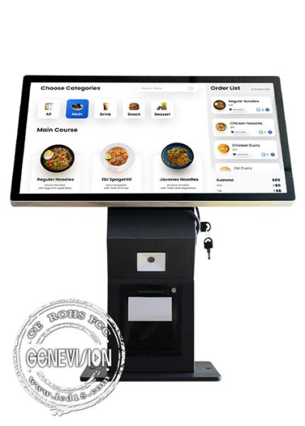 10 Point Capacitive Touch Screen Self Service Payment Kiosk with 24 Inch Desktop Printer