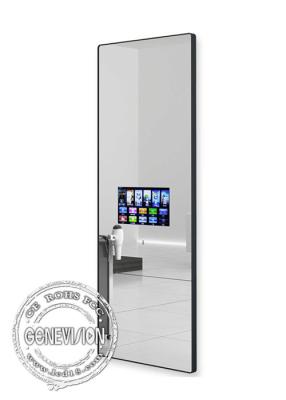 China 49inch Bright Mirror Wall Mount LCD Display Body Sensor Inbuilt LG Original Panel Remote Control Digital Signage for sale