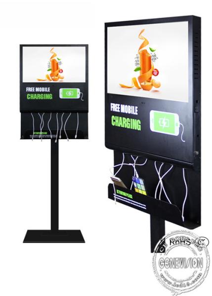 21.5 inch Android Wifi Digital Signage Advertising screen Display with mobile phone charging station For Restaurant