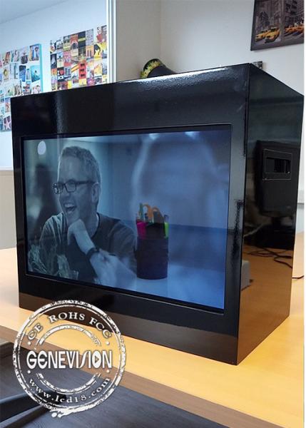 15 Inch Landscape And Portrait Transparent Display Monitor , USB Update Transparent Digital Signage