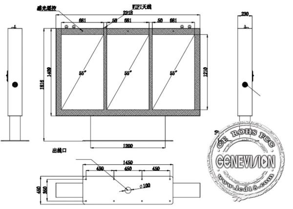 Single Dual Three Screen 55