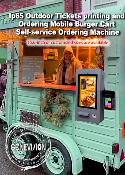 21.5 Inch Outdoor Food Truck  Self Service Kiosk With Fan 5MP Camera