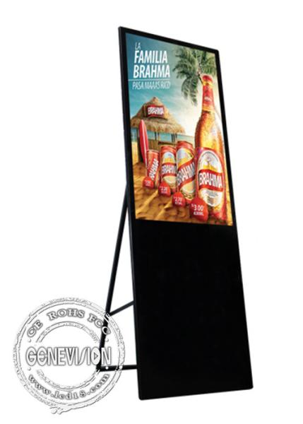 43 Inch Slim Shopping Mall Advertising Kiosks Displays Portable LCD Slant Floorstanding