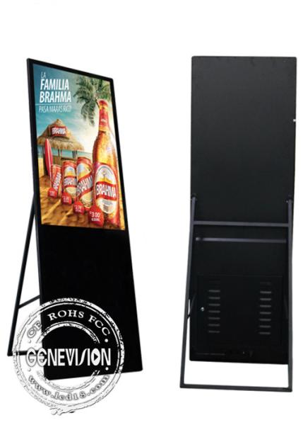 43 Inch Slim Shopping Mall Advertising Kiosks Displays Portable LCD Slant Floorstanding