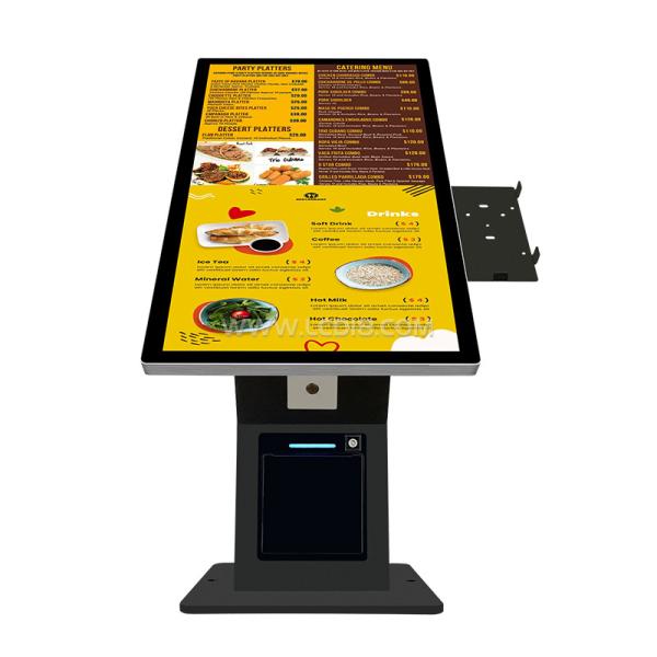 Touch Screen Restaurants Self Service Payment Kiosk 21.5 Inch Metal Body 5S Time Response