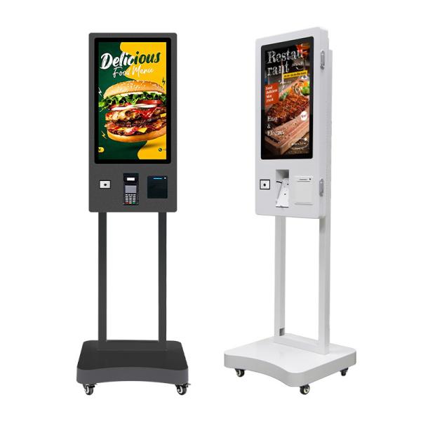 32 Inch Full Black Cashless Self Service Kiosk With Credit Card Payment