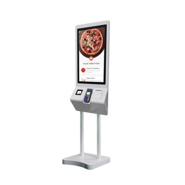 QSR Mcdonald's Self Service Kiosk 27 Inch Touch Screen With 80 MM Printer Scanner