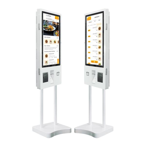 32 Inch Self Service Order Payment Touch Screen Kiosk Printer Qr Code Scanner For Supermarket / Restaurant