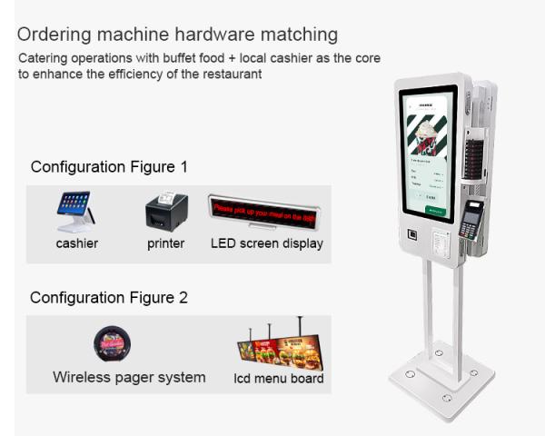 WiFi Dual Screen 24 Inch Self Service Payment Kiosk , Touch Screen Self Ordering Kiosk