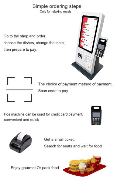 15.6 Inch Desktop Restaurant Kiosk Self Service Terminal automation order pay