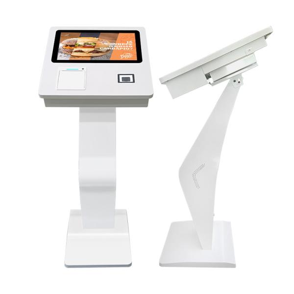 15.6 Inch WiFi Scanner Landscape Self Service Touch Screen Kiosk With Printer Free Standing