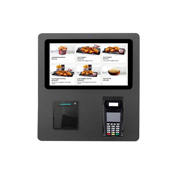 15.6 Inch WiFi Landscape Self Service Kiosk With Printer And Scanner Black Color