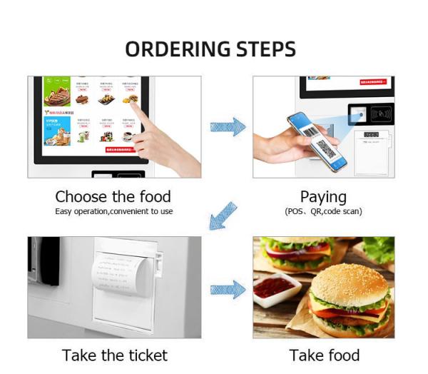 Desktop Self Service Touch Screen Kiosk 15.6'' For Restaurant