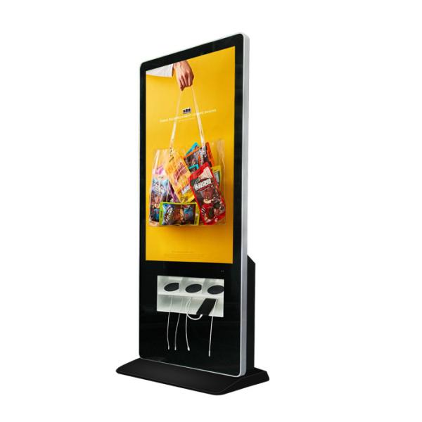 55 Inch PC All in One Touch Screen Kiosk with Mobile Phone Smart Cell Phone Wireless Charging Station