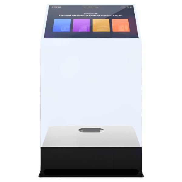 Crystal Holographic Touch Screen Podium Kiosk With Projector For Exhibition Center