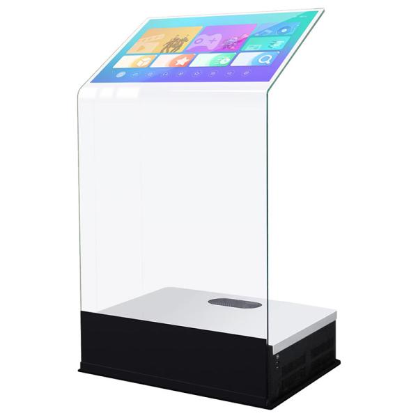 Crystal Holographic Touch Screen Podium Kiosk With Projector For Exhibition Center