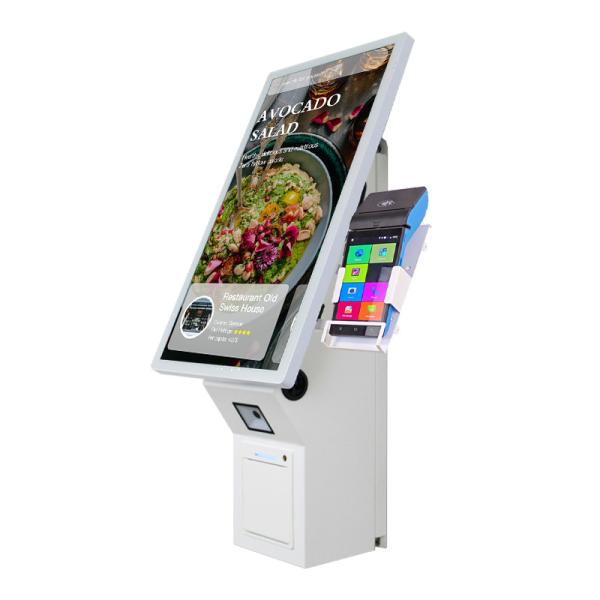 21.5 15.6 Inch White  Automatic Cashless Restaurant Self Service Kiosk Wall Mount