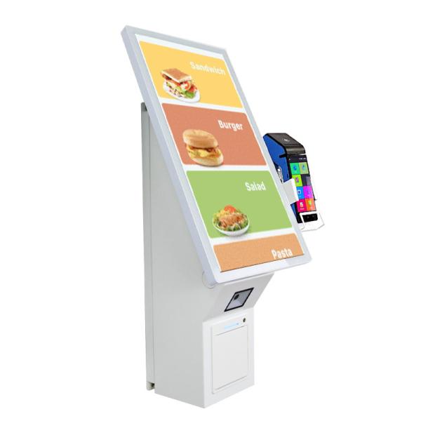 21.5 15.6 Inch White  Automatic Cashless Restaurant Self Service Kiosk Wall Mount