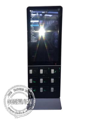 China Standing  LCD Touch Screen Kiosk 43 Inch With Mobile Phone Charging Station for sale