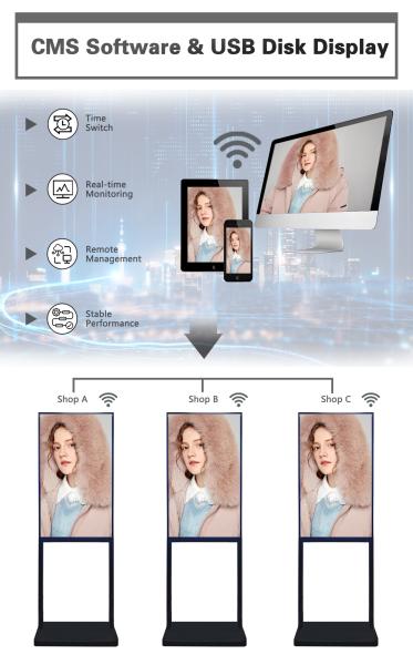 43 Inch 4K Or 2K Campuses Nationwide Floor Standing Education Digital Signage Display