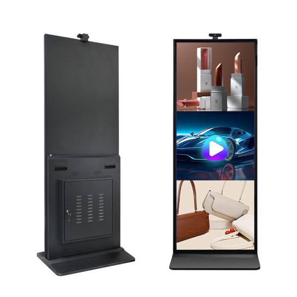 70'' Vertical Full Screen 4K IR Touch Screen LCD Stretched Advertising Kiosk With Camera