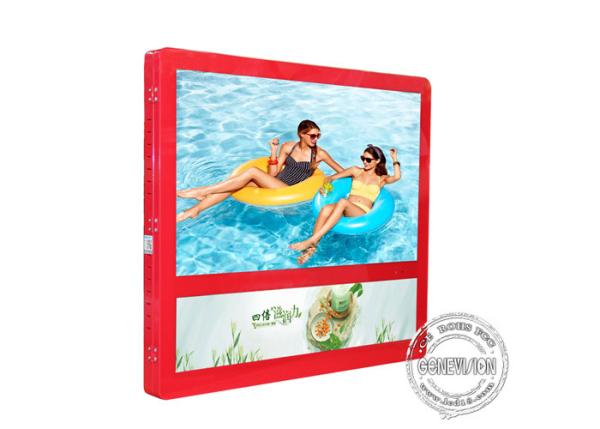 Red Colour Wall Mount LCD Display Light Box 27 Inch For Elevator Advertising