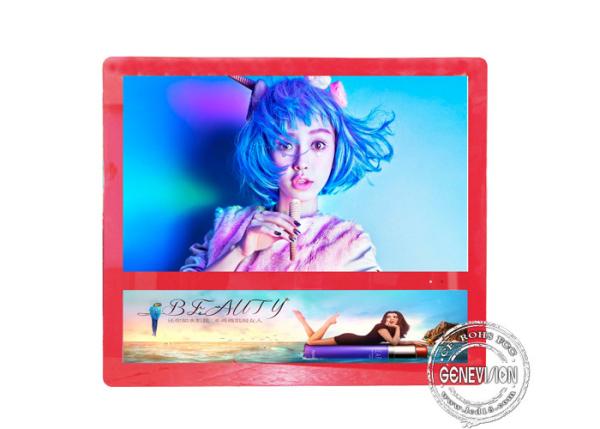 Red Colour Wall Mount LCD Display Light Box 27 Inch For Elevator Advertising