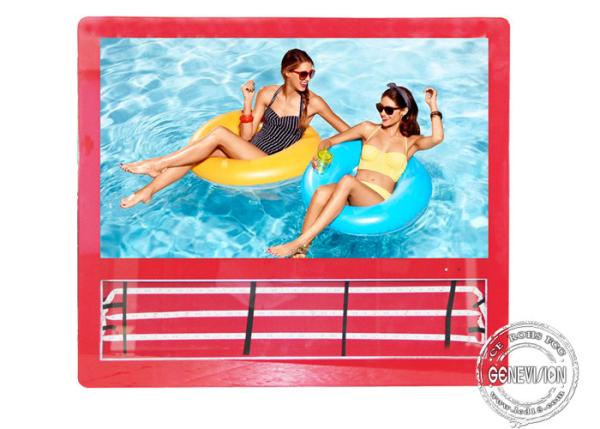 Red Colour Wall Mount LCD Display Light Box 27 Inch For Elevator Advertising